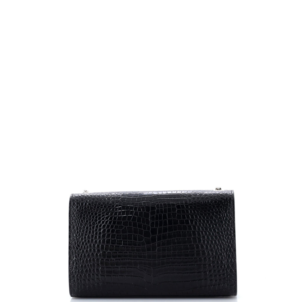 Classic Monogram Tassel Crossbody Bag Crocodile Embossed Leather Medium