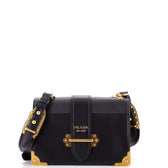 Cahier Crossbody Bag Leather and Saffiano Leather Large