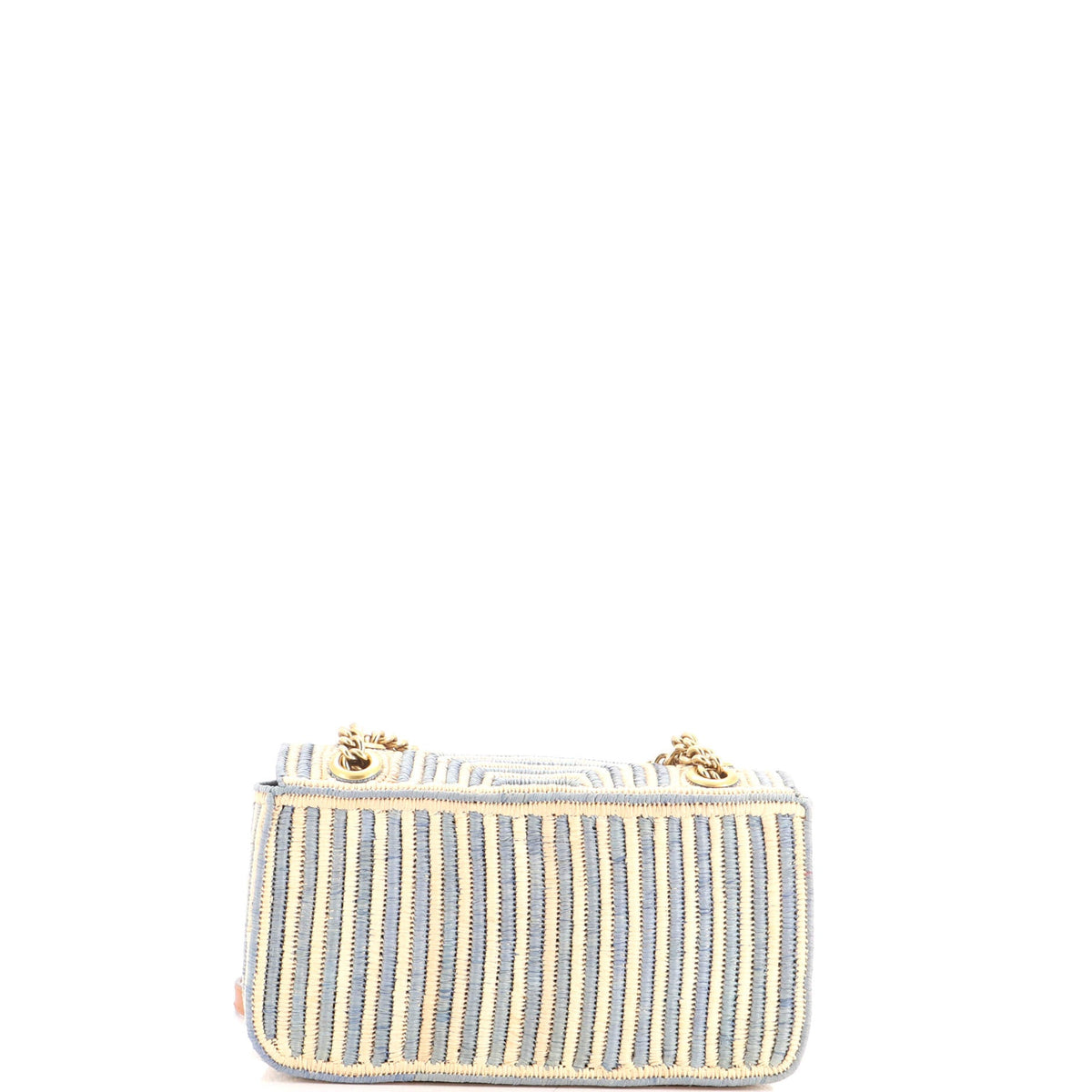 GG Marmont Flap Bag Woven Raffia Small