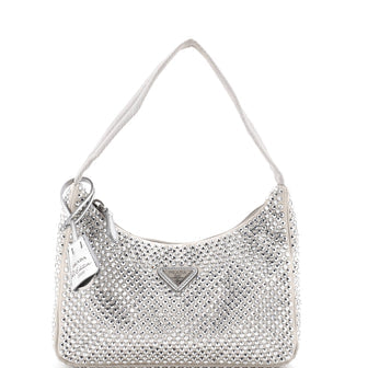 Re-Edition 2000 Hobo Crystal Embellished Satin Mini