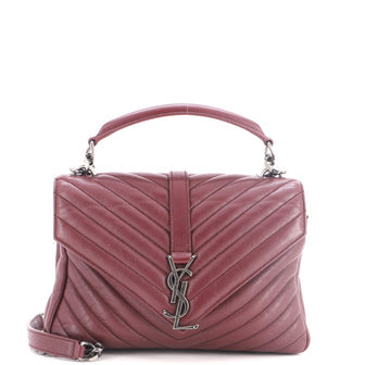 Classic Monogram College Bag Matelasse Chevron Leather Medium