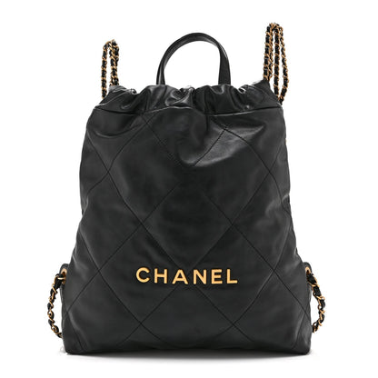 Quilted Calfskin Backpack - Black