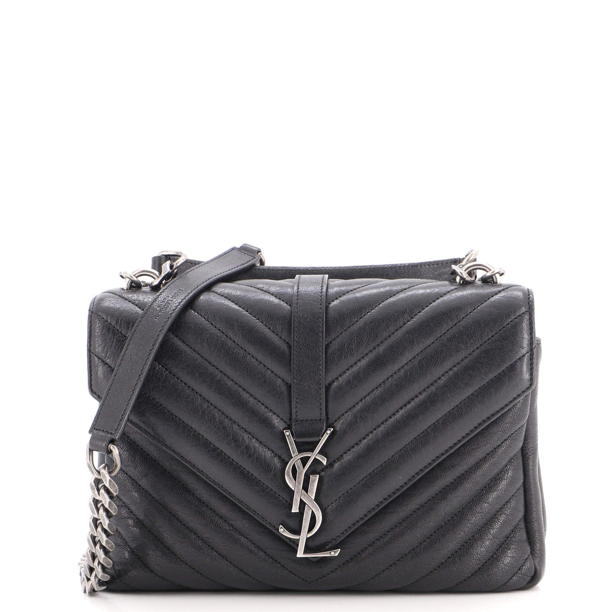 Classic Monogram College Bag Matelasse Chevron Leather Medium