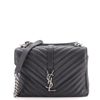 Classic Monogram College Bag Matelasse Chevron Leather Medium