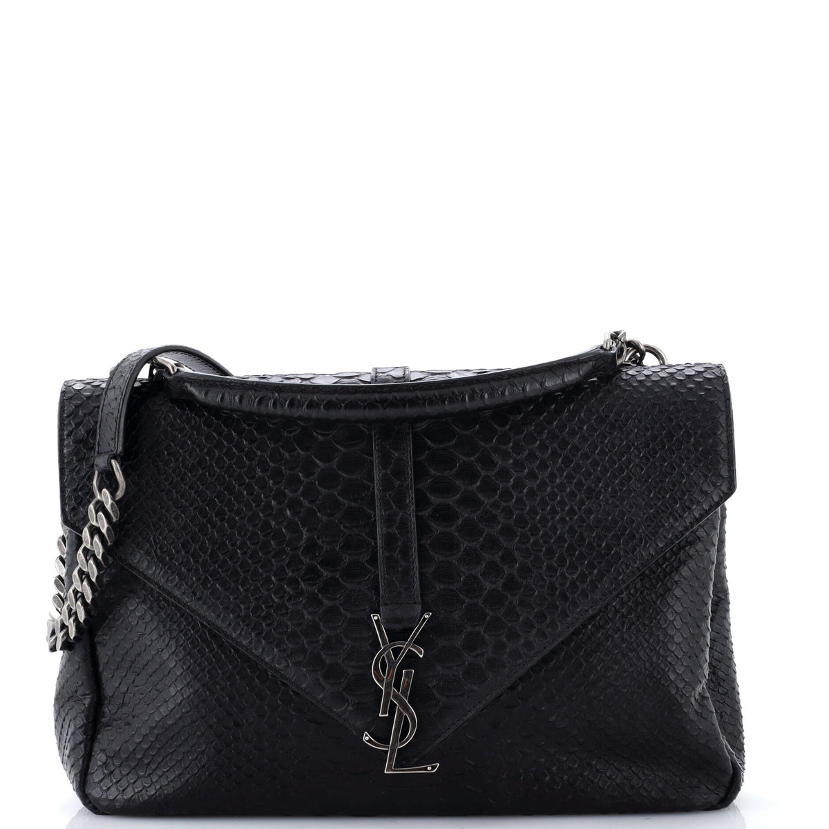 Classic Monogram College Bag Python Embossed Leather Large