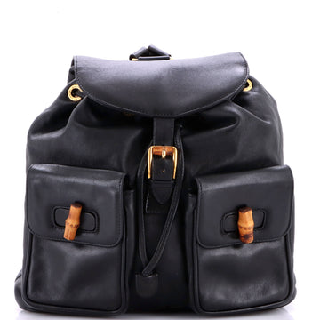 Vintage Bamboo Backpack Leather Medium