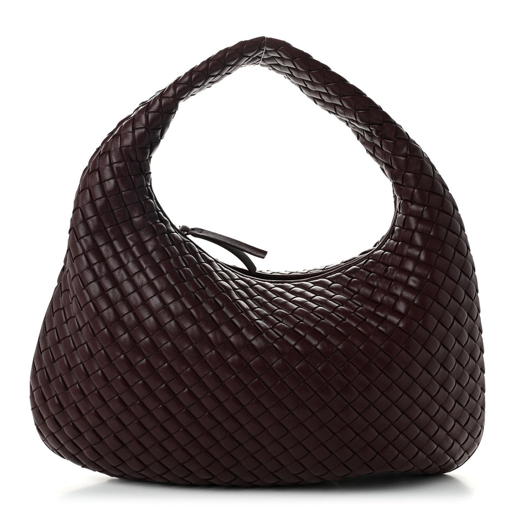 Bottega Veneta Lambskin Intrecciato Medium Padded Veneta Deep Mahogany