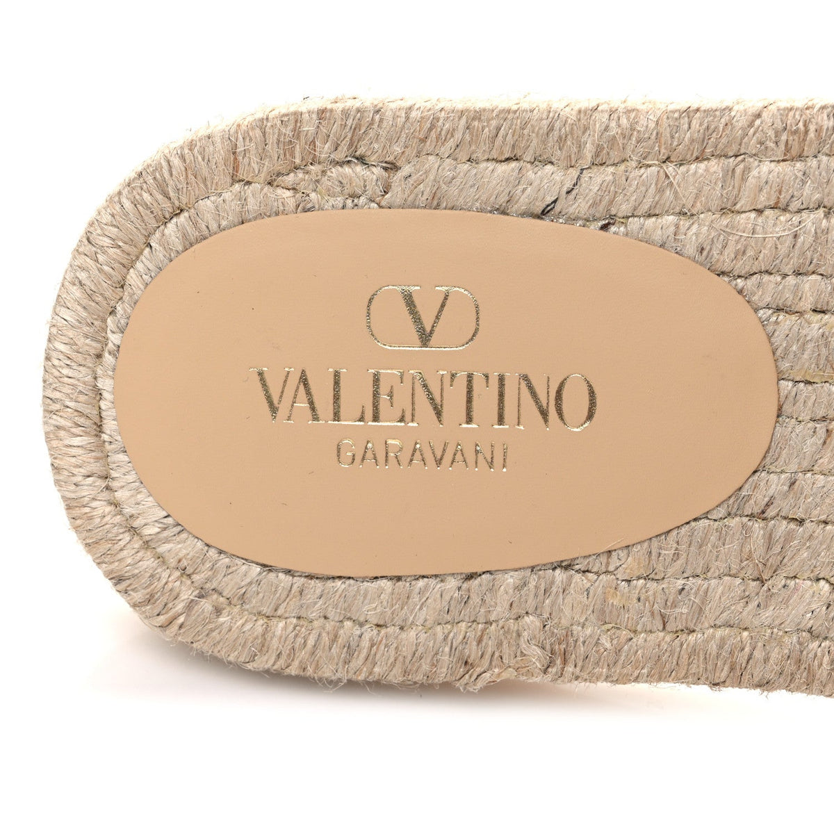 Valentino Garavani Laminated Napa Women's VLogo Cut Out Espadrille Slide Sandals 36 Silver
