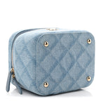 Chanel Denim Quilted Small CC Vanity Case Blue