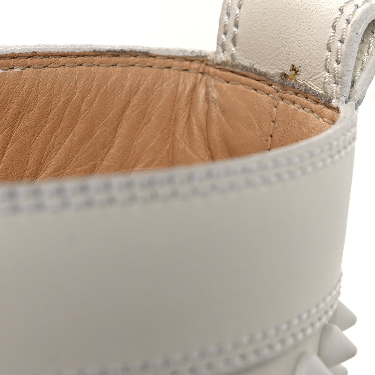 Christian Louboutin Nappa Laminato Men's Yang Louis Flat Sneakers 45 Latte Silver