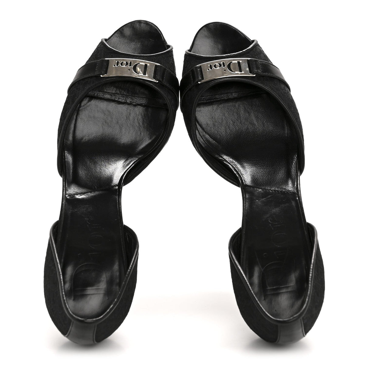 Christian Dior Canvas Monogram Women's Sandals 37.5 Black
