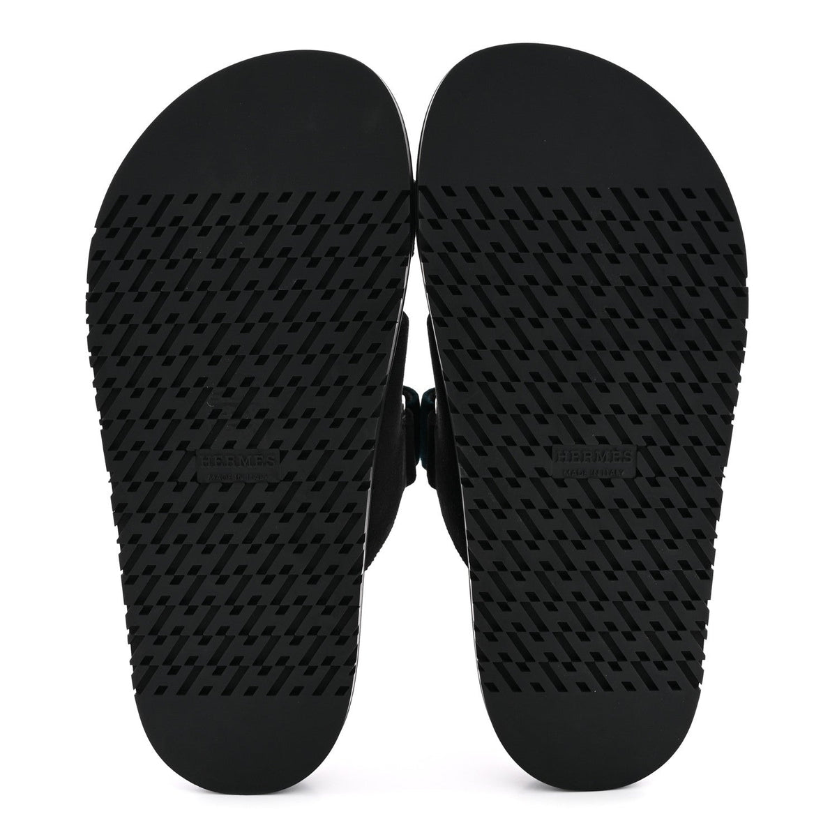 Hermes Velvet Women's Chypre Sandals 36 Black Vert Mousse
