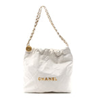 Chanel Shiny Calfskin Quilted Small 22 White