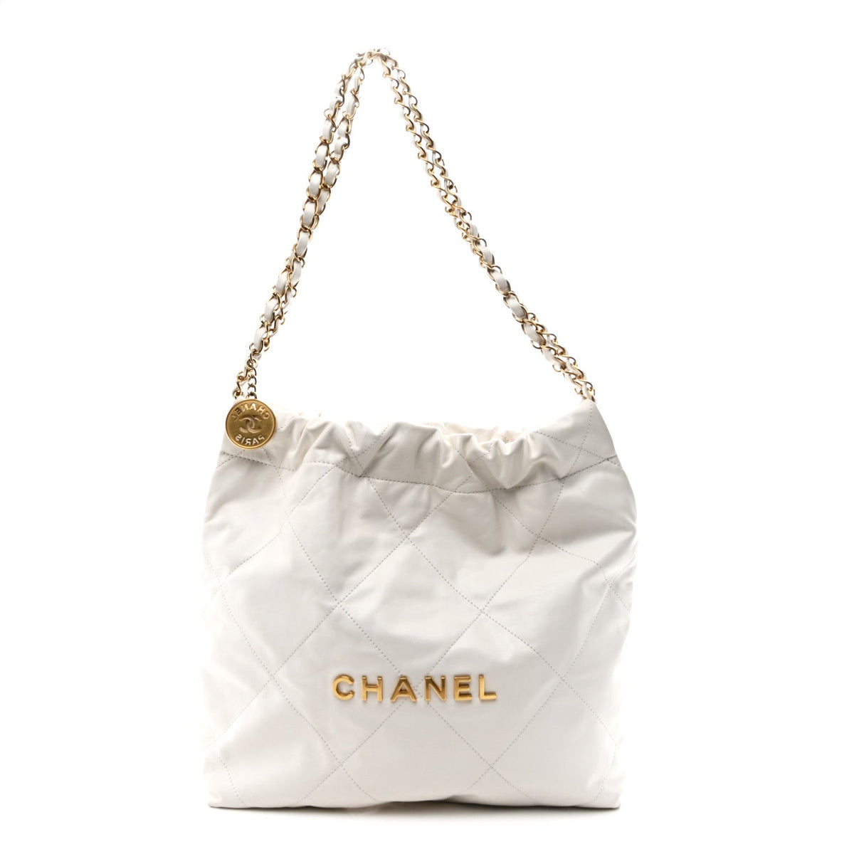 Chanel Shiny Calfskin Quilted Small 22 White