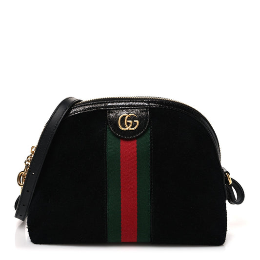 Small Suede Shoulder Bag - Black