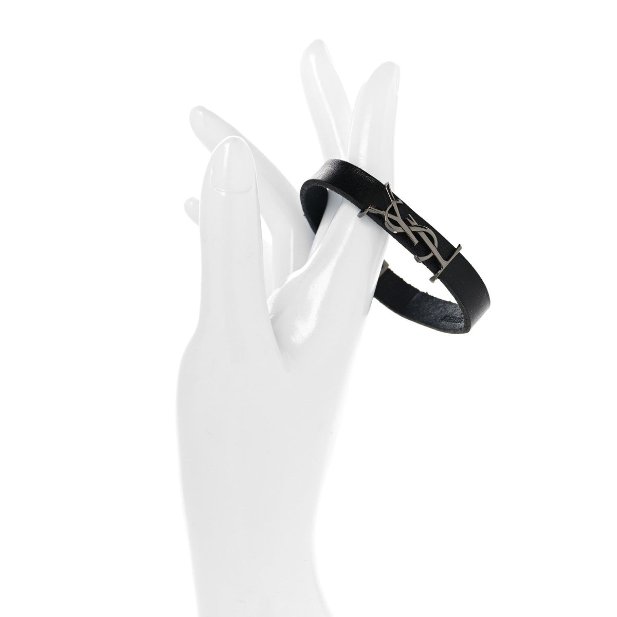 Saint LaurentCalfskin Opyum Bracelet S Black