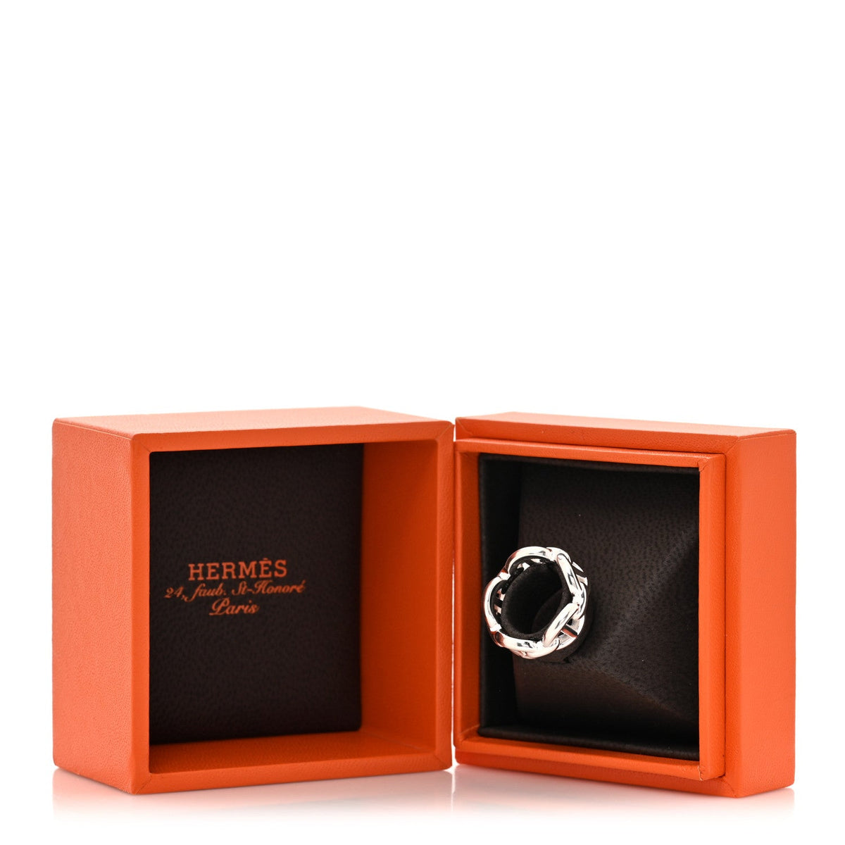Sterling Silver PM Chaine d'Ancre Enchainee Band Ring 49 4.75