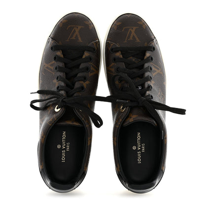 Louis Vuitton Patent Monogram Women's Frontrow Sneakers 37 Black