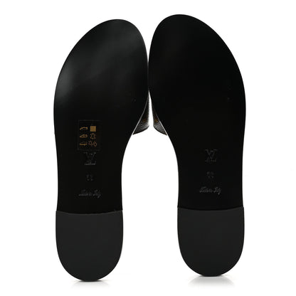 Louis Vuitton Patent Monogram Women's Lock It Flat Mules 39