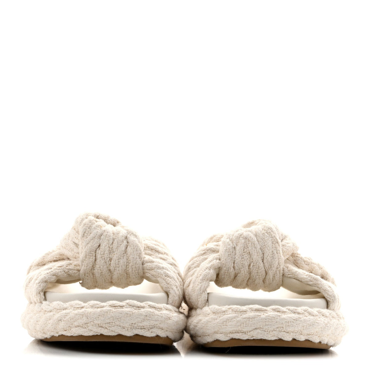 Fendi Jacquard Women's Tessuto Treccia Ricamo Logo Slides 40 Grezzo Moka