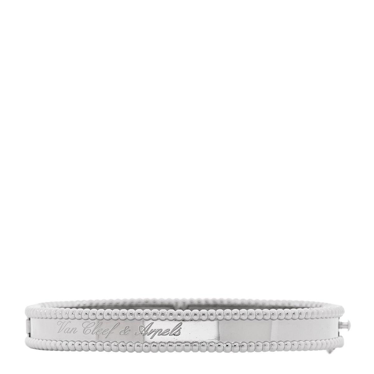 18K White Gold Perlee Signature Bangle Bracelet M