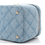 Chanel Denim Quilted Small CC Vanity Case Blue