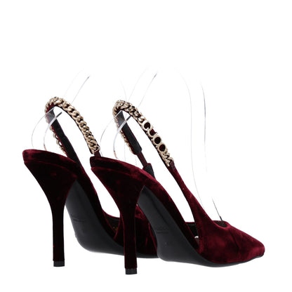 Gucci Velvet Crystal Nappa Women's Charlotte Slingback Pumps 36.5 New Vineyard