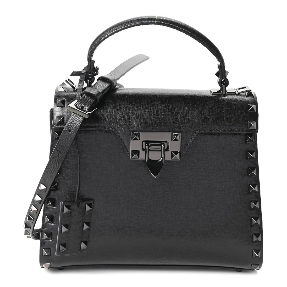 Small Calfskin Flap Shoulder Bag - Black