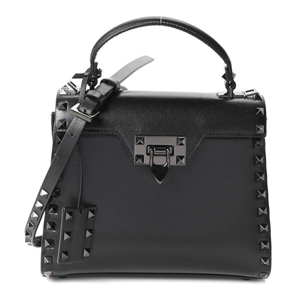 Small Calfskin Flap Shoulder Bag - Black