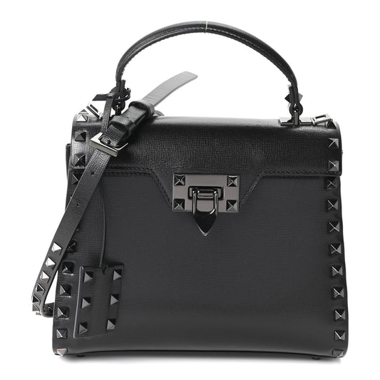 Small Calfskin Flap Shoulder Bag - Black