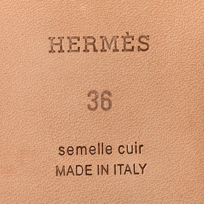 Hermes Box Calfskin Women's Oran Sandals 36 Light Bleu
