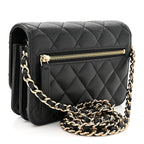 Chanel Caviar Quilted Mini Wallet on Chain WOC Black