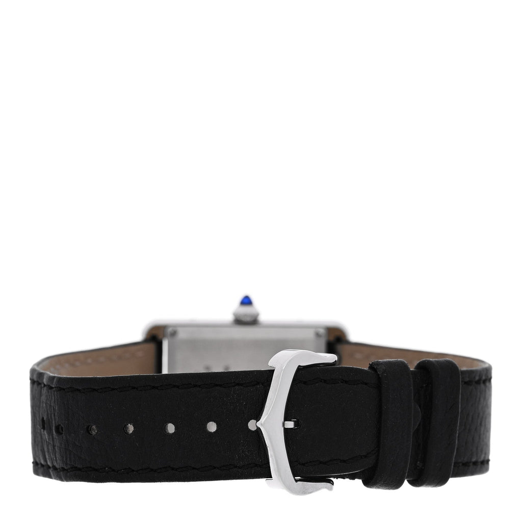 Cartier Stainless Steel Calfskin 25mm Must de Cartier Tank Quartz Watch
