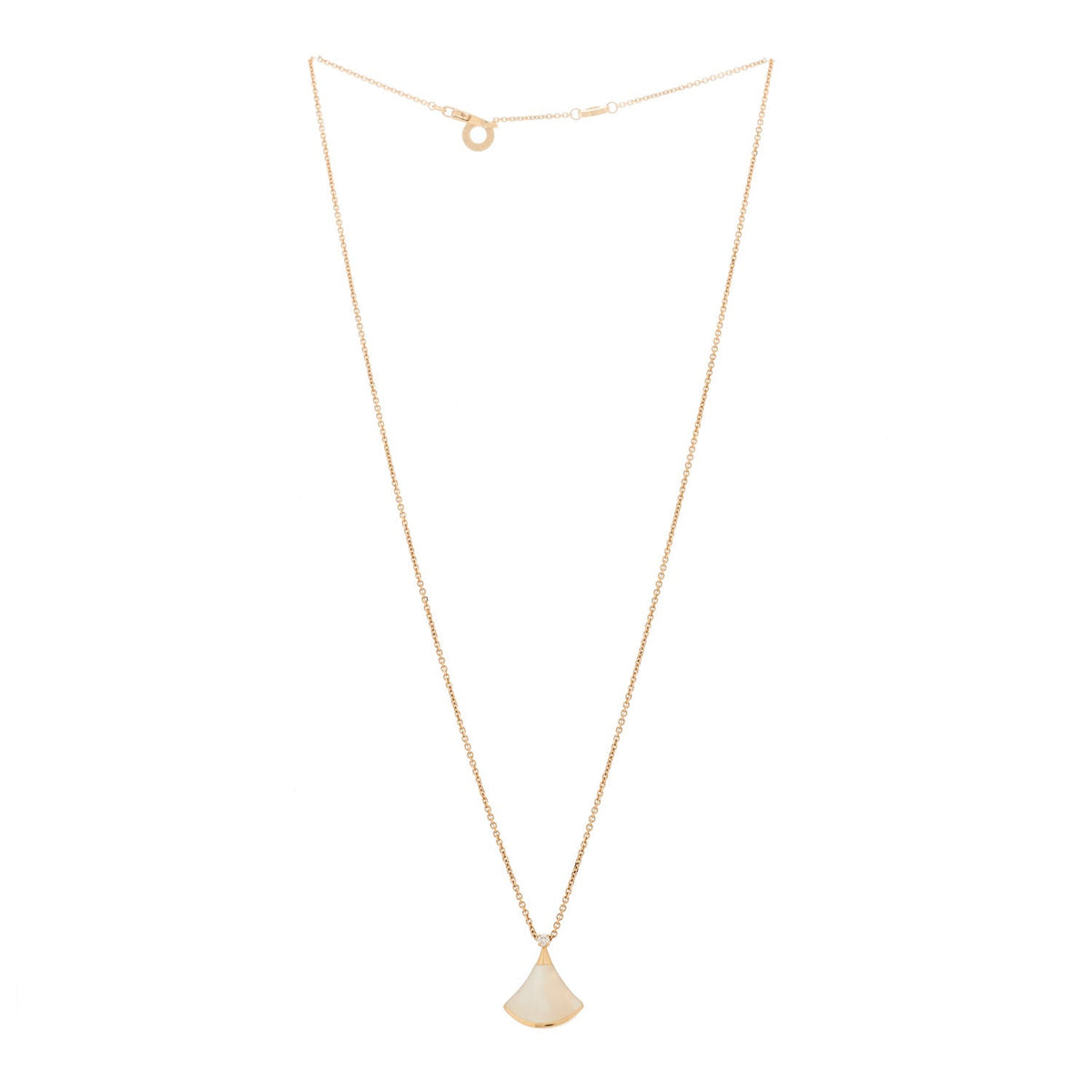 18K Rose Gold Diamond Mother of Pearl Small Divas' Dream Pendant Necklace