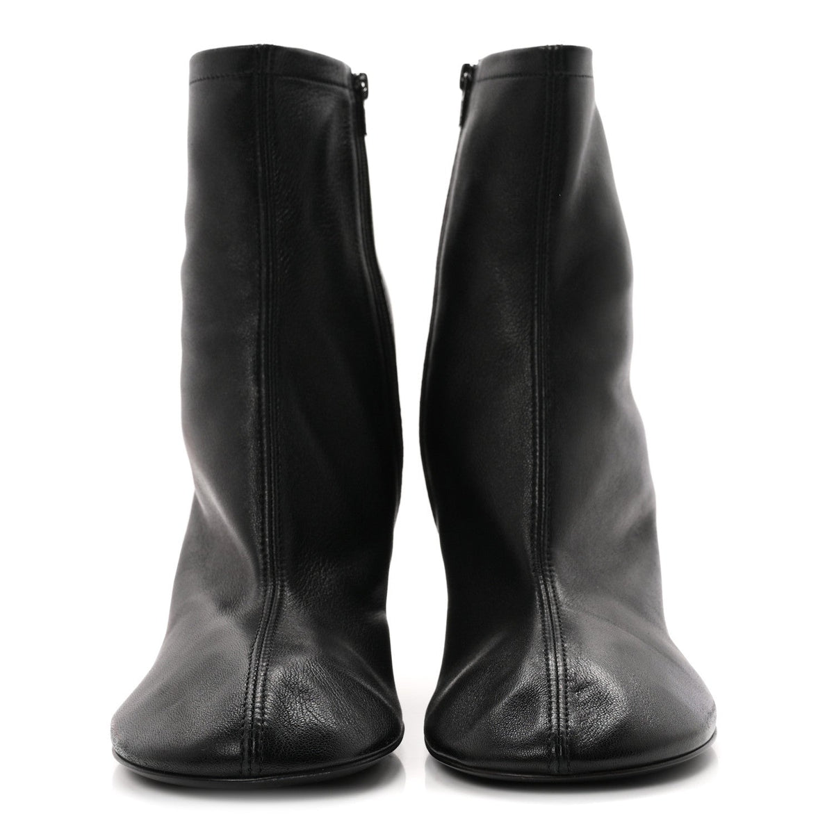 Balenciaga Shiny Soft Sheepskin Glove 8cm Women's Ankle Boots Black