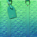 Louis Vuitton Taurillon Illusion Keepall Tote Bleu Vert