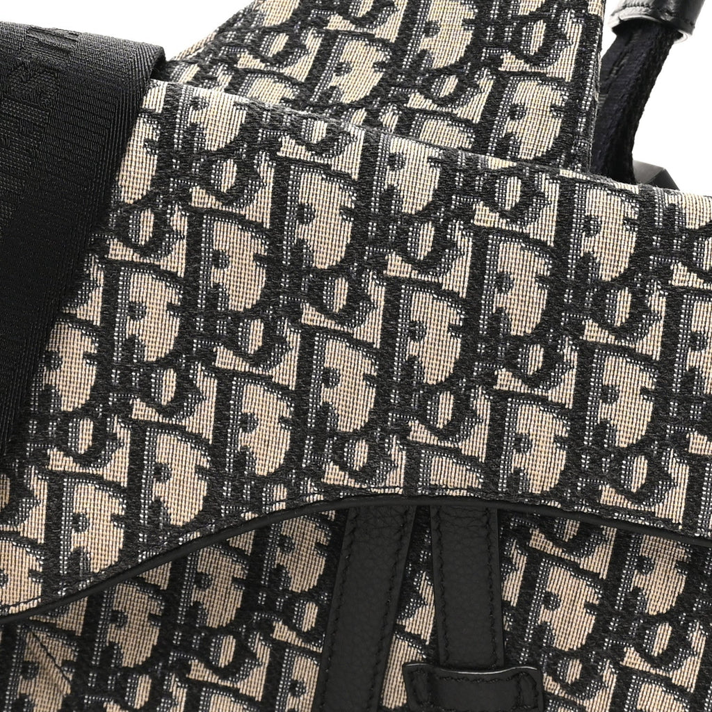 Christian Dior Oblique Men's Saddle Bag Blue