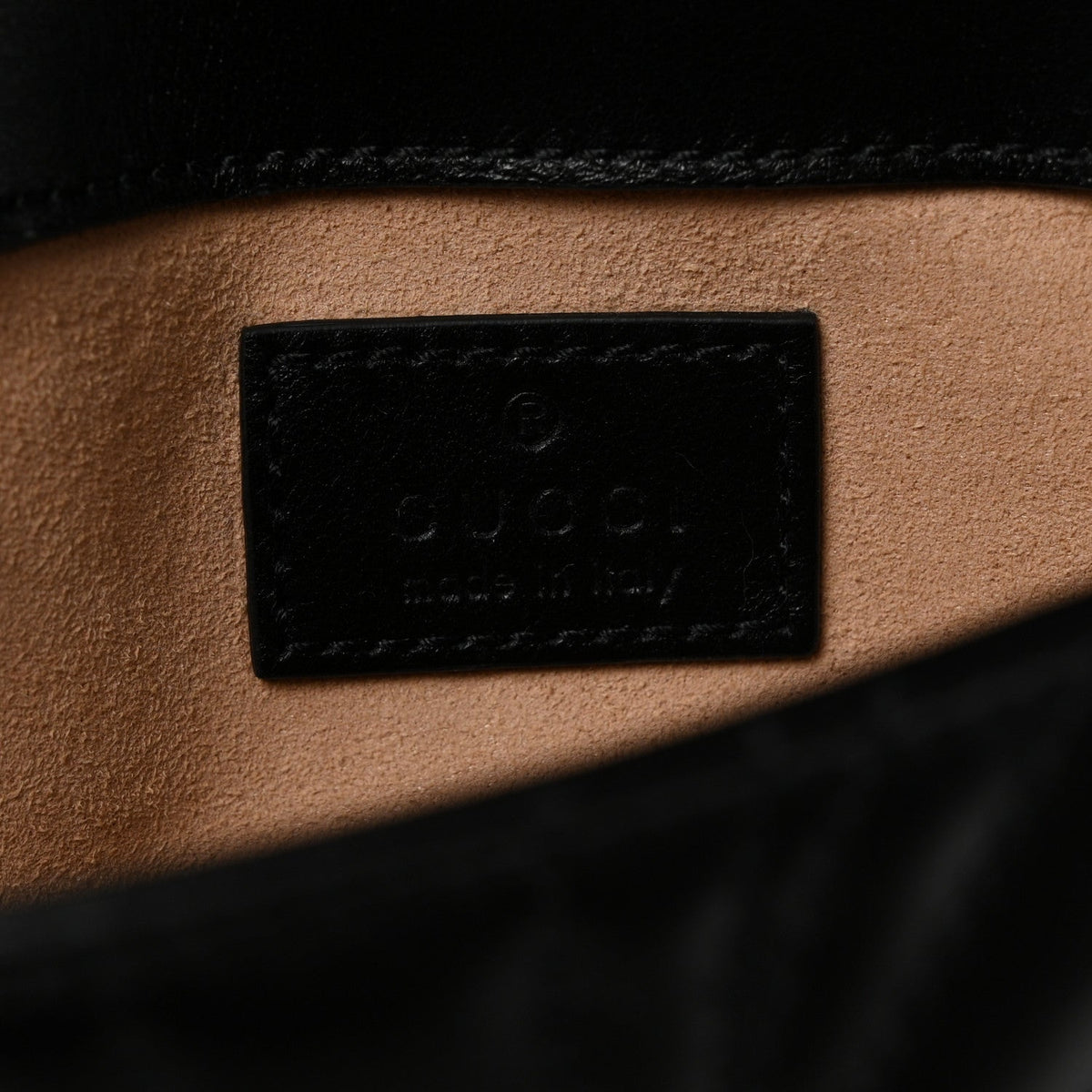 Gucci Calfskin Matelasse Studded Super Mini GG Marmont Shoulder Bag Black