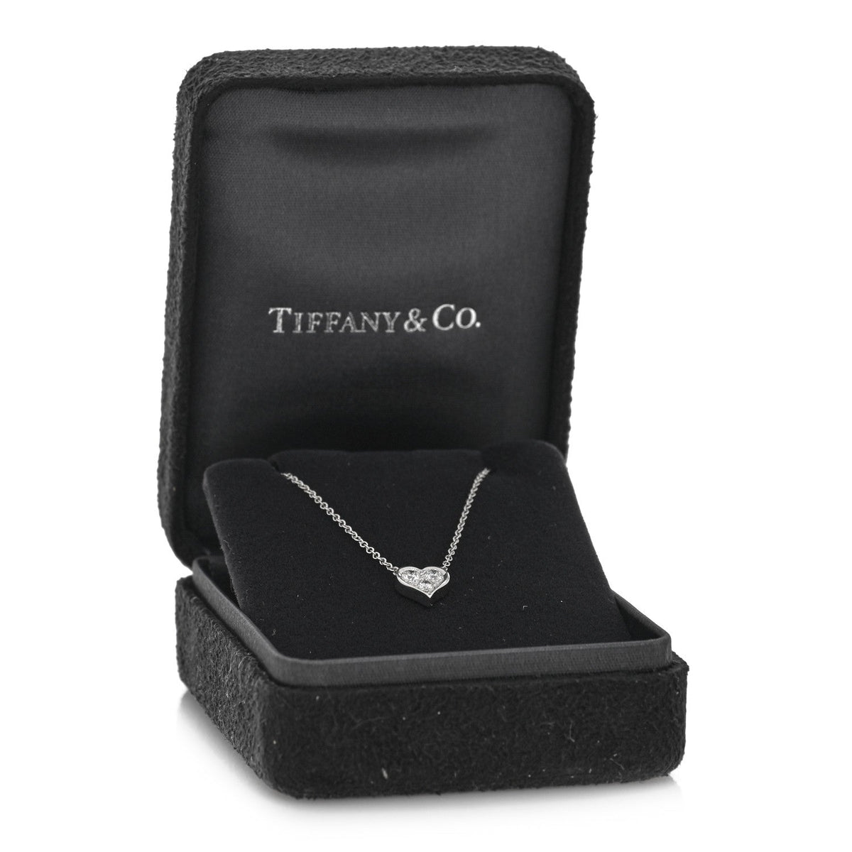Platinum Diamond Heart Pendant Necklace