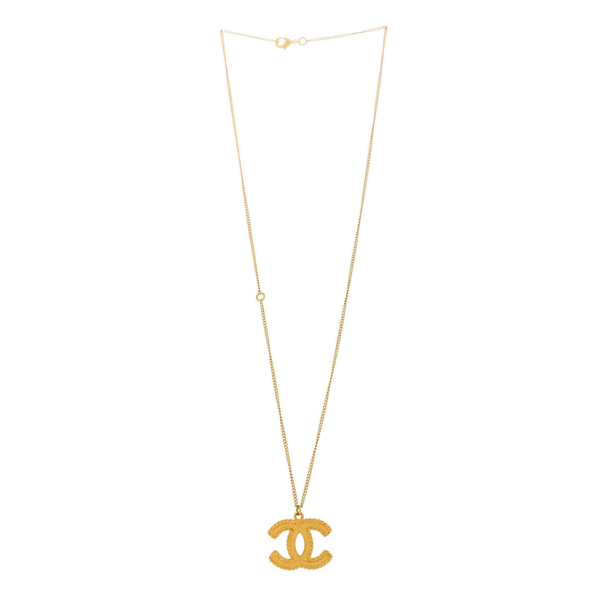 Metal CC Necklace Matte Gold