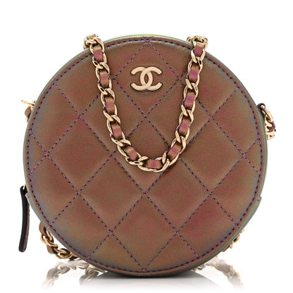 Quilted Lambskin Clutch Bag - Purple