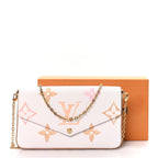 Louis Vuitton Monogram Giant Felicie Pochette Chain Wallet Beige