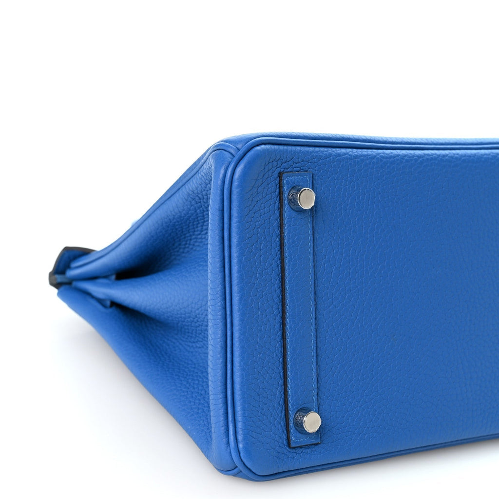 Hermes Taurillon Clemence Verso Birkin 30 Bleu Zellige Bleu Paradis