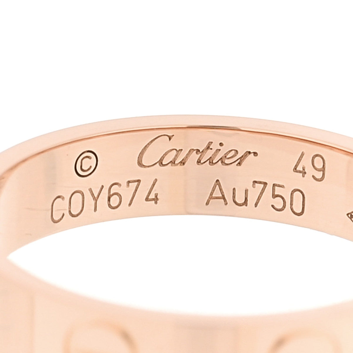 18K Pink Gold 3.5mm LOVE Wedding Band Ring 49 5