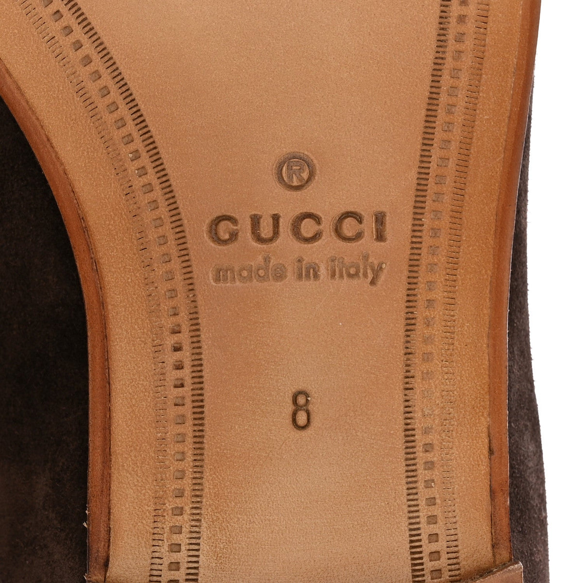 Gucci Suede Men's Jordy Horsebit Loafers 8 Night Cocoa