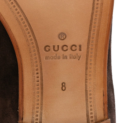 Gucci Suede Men's Jordy Horsebit Loafers 8 Night Cocoa