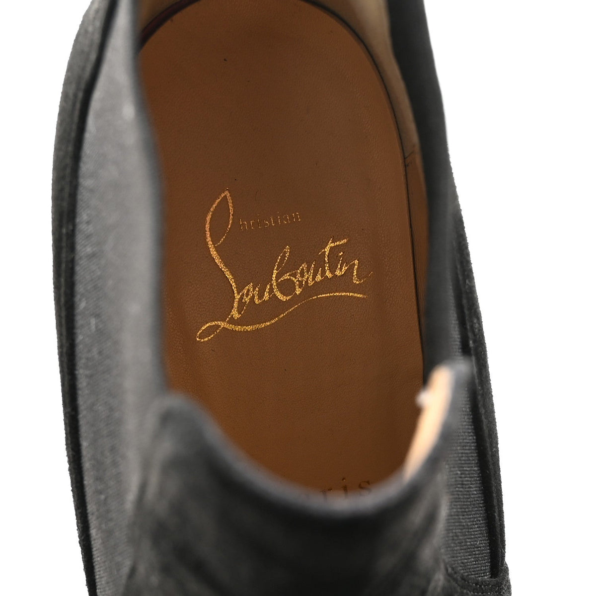 Christian Louboutin Suede Women's Crochinetta 100 Ankle Boots 38.5 Black