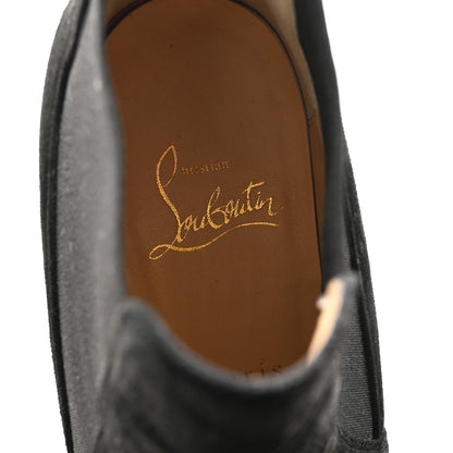 Christian Louboutin Suede Women's Crochinetta 100 Ankle Boots 38.5 Black