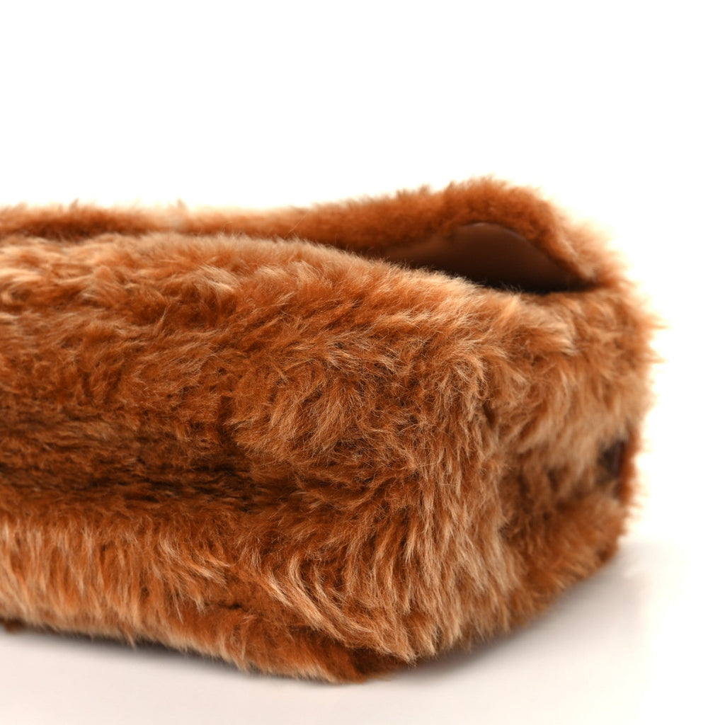 Chanel Shearling Lambskin Small Souplissimo Maxi Flap Brown