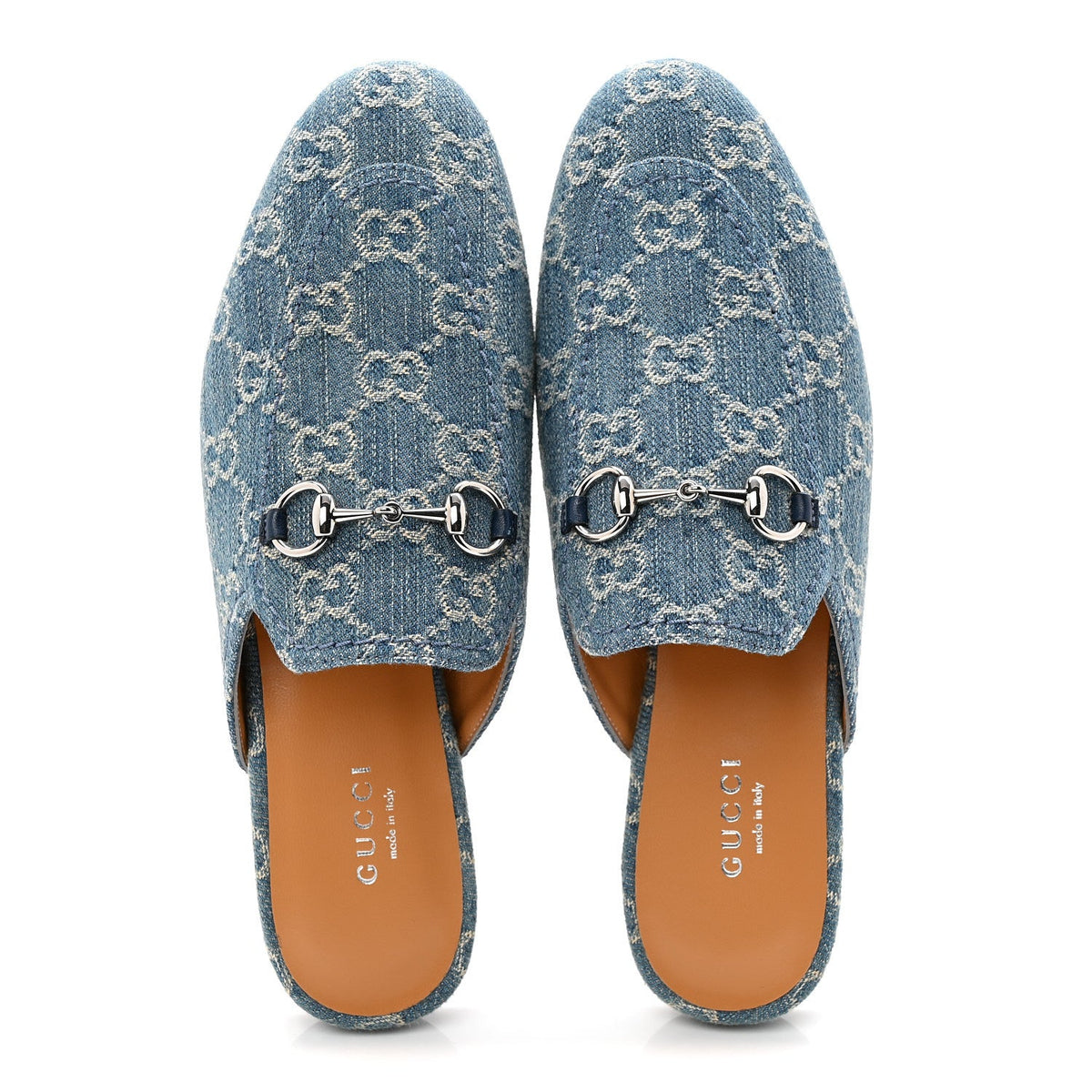 Gucci Denim Women's GG Princetown Slippers 36.5 Light Blue Royale